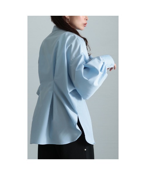 Sawa a la mode（サワアラモード）の「ボリューム袖タックブラウス（シャツ/ブラウス・レディース・オフホワイト/ブルー・FREE）」の11枚目の写真