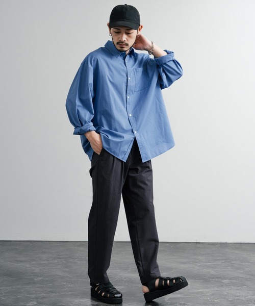 セール】シアサッカーツータックイージーテーパードパンツ（その他