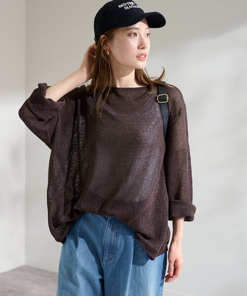 FRAMeWORK（フレームワーク）の「≪一部カラーWEB限定/追加≫ウォッシャブルニュアンスワイドプルオーバー（ニット/セーター・レディース・ブラック/アイボリー/ブラウン/ベージュ/ライトグリーン/ピンク・FREE）」の3枚目の写真