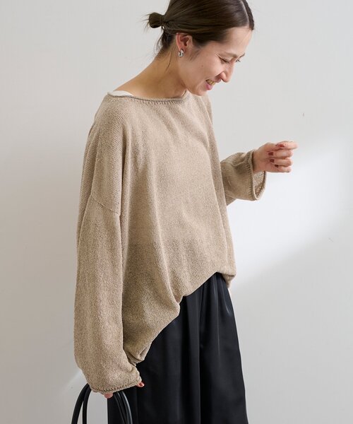 FRAMeWORK（フレームワーク）の「≪一部カラーWEB限定/追加≫ウォッシャブルニュアンスワイドプルオーバー（ニット/セーター・レディース・ブラック/アイボリー/ブラウン/ベージュ/ライトグリーン/ピンク・FREE）」の12枚目の写真