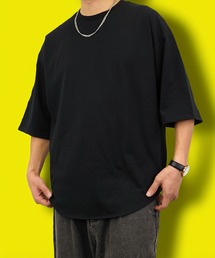 BAYBLO | (GV)ユニセックス オーバーサイズヘビーウエイト無地裾ラウンドTシャツ(Tシャツ/カットソー)