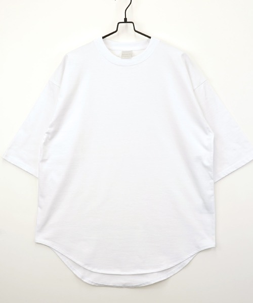 BAYBLO（ベイブロ）の「(GV)ユニセックス オーバーサイズヘビーウエイト無地裾ラウンドTシャツ（Tシャツ/カットソー・メンズ・スミクロ/ネイビー/ホワイト/ブラック・M/L/LL）」の5枚目の写真