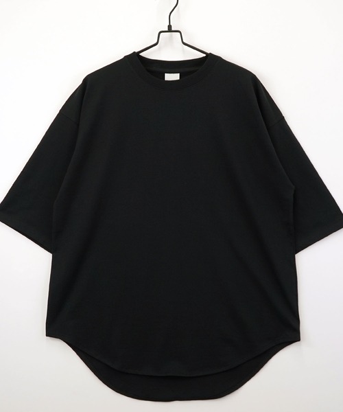 BAYBLO（ベイブロ）の「(GV)ユニセックス オーバーサイズヘビーウエイト無地裾ラウンドTシャツ（Tシャツ/カットソー・メンズ・スミクロ/ネイビー/ホワイト/ブラック・M/L/LL）」の6枚目の写真