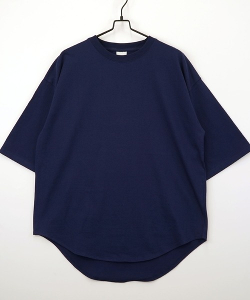 BAYBLO（ベイブロ）の「(GV)ユニセックス オーバーサイズヘビーウエイト無地裾ラウンドTシャツ（Tシャツ/カットソー・メンズ・スミクロ/ネイビー/ホワイト/ブラック・M/L/LL）」の8枚目の写真