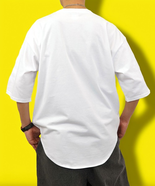 BAYBLO（ベイブロ）の「(GV)ユニセックス オーバーサイズヘビーウエイト無地裾ラウンドTシャツ（Tシャツ/カットソー・メンズ・スミクロ/ネイビー/ホワイト/ブラック・M/L/LL）」の15枚目の写真