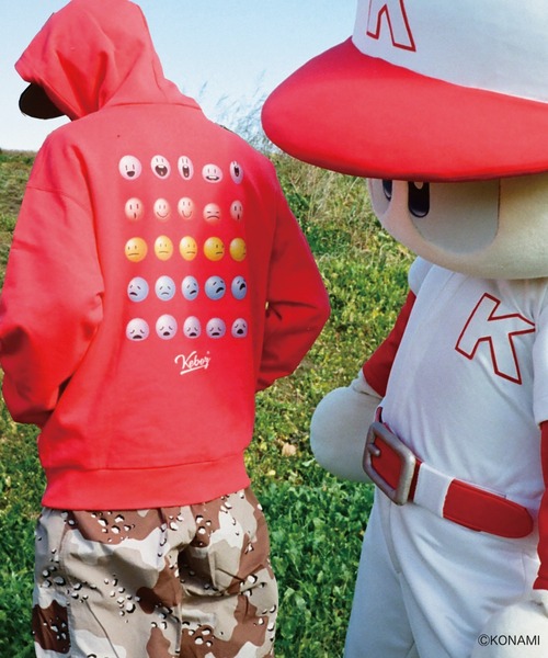 KEBOZ(ケボズ)の「PAWAPURO × KEBOZ CHOSHI SWEAT HOODIE(パーカー・メンズ・グレー/ブラック/ピンク・2XL/M/L)」の1枚目の写真