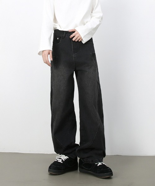 CORPUS TOKYO(コーパス トーキョー)の「立体裁断ヴィンテージワイドテーパードデニム(デニムパンツ・メンズ・インディゴブルー/ブラック/ブルー・1/2/3/4)」の17枚目の写真