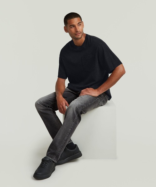 G-STAR（ジースター）の「ACID WASH BOXY T-SHIRT/ヴィンテージ加工ボクシーフィットオーバーサイズTシャツ（Tシャツ/カットソー・メンズ・ブラック系その他/ブルー系その他・X-SMALL/SMALL/MEDIUM/LARGE/X-LARGE）」の6枚目の写真