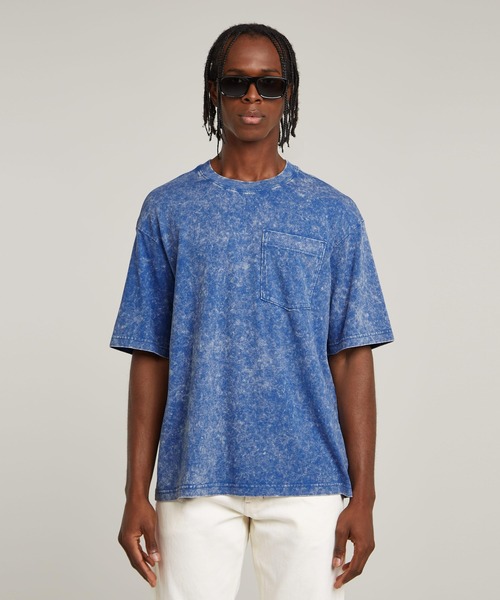 G-STAR（ジースター）の「ACID WASH BOXY T-SHIRT/ヴィンテージ加工ボクシーフィットオーバーサイズTシャツ（Tシャツ/カットソー・メンズ・ブラック系その他/ブルー系その他・X-SMALL/SMALL/MEDIUM/LARGE/X-LARGE）」の9枚目の写真