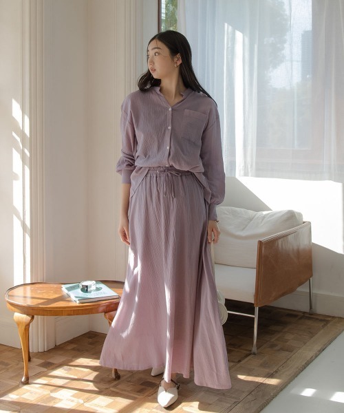 slattgir(スラットジール)の「高身長 フレアマキシスカート(セットアップ対応)(トールサイズ)Essenave(スカート・レディース・パープル系/ネイビー・M/L/LL/3L/4L/5L)」の3枚目の写真