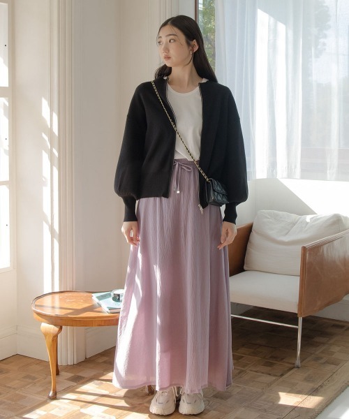 slattgir(スラットジール)の「高身長 フレアマキシスカート(セットアップ対応)(トールサイズ)Essenave(スカート・レディース・パープル系/ネイビー・M/L/LL/3L/4L/5L)」の5枚目の写真