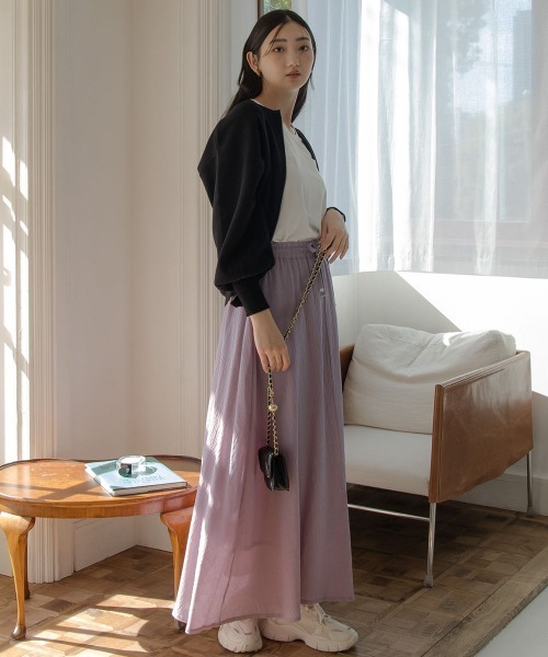 slattgir(スラットジール)の「高身長 フレアマキシスカート(セットアップ対応)(トールサイズ)Essenave(スカート・レディース・パープル系/ネイビー・M/L/LL/3L/4L/5L)」の6枚目の写真