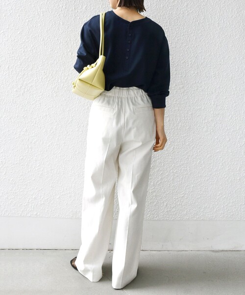 【シップス　ウィメン】〈手洗い可能〉前後 2WAY ジョーゼット 袖リブ プルオーバー SHIPS（シップス）の「〈手洗い可能〉前後 2WAY ジョーゼット 袖