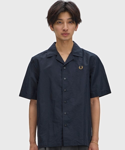 FRED PERRY(フレッドペリー)の「Linen Blend Revere Collar Shirt/リネンブレンドオープンカラーシャツ(シャツ/ブラウス・メンズ・ライトベージュ/ブルー/ネイビー/ブラック/ホワイト・S/M/L)」の20枚目の写真