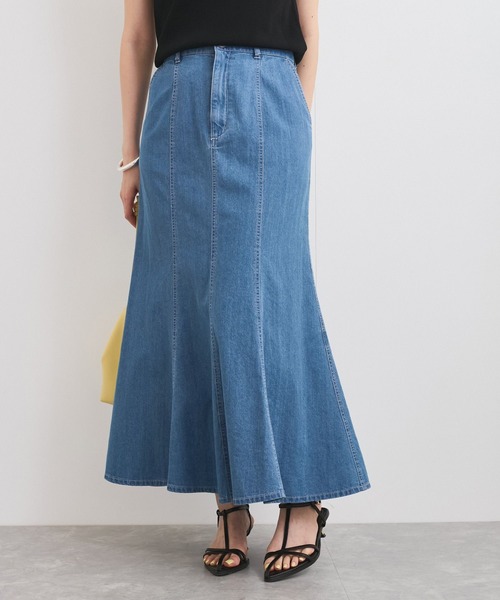 VIS(ビス)の「ライトデニムマーメイドスカート(デニムスカート・レディース・サックスブルー/ブルー・S/M)」の4枚目の写真