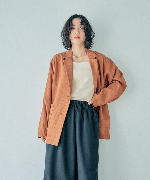 LEPSIM(レプシィム)の「ストライプジャケットライクシャツ 289445(シャツ/ブラウス・レディース・アイボリー/ブラウン・FREE)」の5枚目の写真