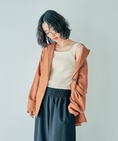 LEPSIM(レプシィム)の「ストライプジャケットライクシャツ 289445(シャツ/ブラウス・レディース・アイボリー/ブラウン・FREE)」の6枚目の写真