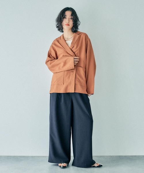 LEPSIM(レプシィム)の「ストライプジャケットライクシャツ 289445(シャツ/ブラウス・レディース・アイボリー/ブラウン・FREE)」の10枚目の写真