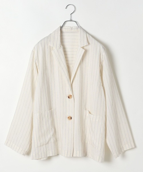 LEPSIM(レプシィム)の「ストライプジャケットライクシャツ 289445(シャツ/ブラウス・レディース・アイボリー/ブラウン・FREE)」の11枚目の写真