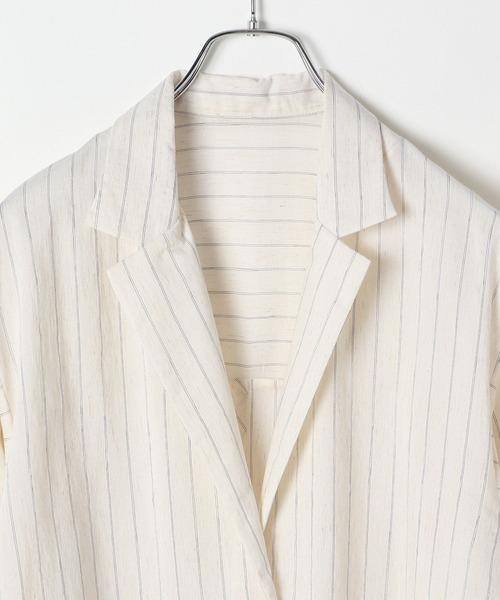 LEPSIM(レプシィム)の「ストライプジャケットライクシャツ 289445(シャツ/ブラウス・レディース・アイボリー/ブラウン・FREE)」の13枚目の写真