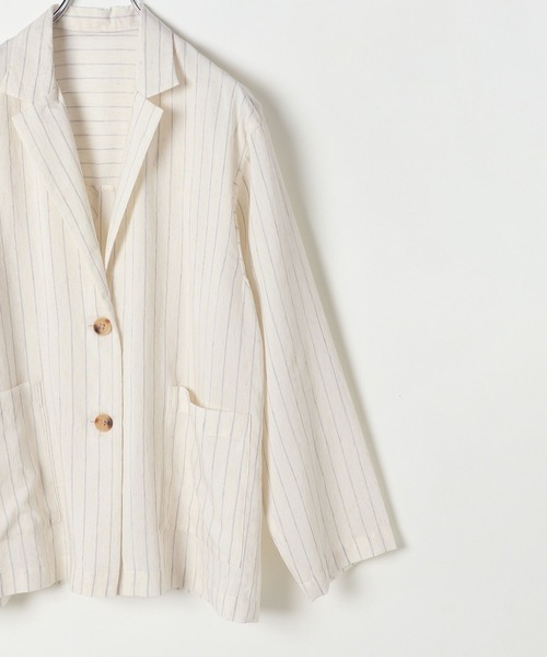 LEPSIM(レプシィム)の「ストライプジャケットライクシャツ 289445(シャツ/ブラウス・レディース・アイボリー/ブラウン・FREE)」の14枚目の写真