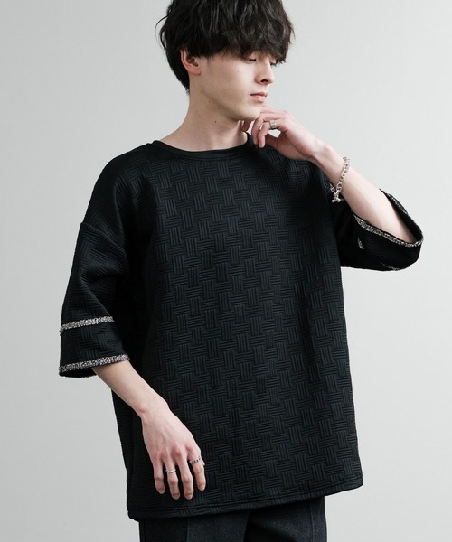 【新品未使用/24SS】ミースロエ オーバーサイズ 総柄 半袖 シャツ ブラック NILWAY（ニルウェイ）の「総柄トロミ半袖オーバーサイズシャツ
