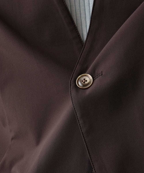 MK MICHEL KLEIN HOMME (エムケーミッシェルクランオム)の「【セットアップ対応】ノーカラーカーディガンジャケット/ニュートラルストレッチ(カーディガン/ボレロ・メンズ・ブラック/ライトブラウン・48/51/46)」の12枚目の写真