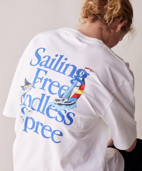 rehacer(レアセル)の「rehacer : Sailing Free Relax Fit T-shirt / セイリング フリー リラックス フィット Tシャツ(Tシャツ/カットソー・メンズ・ブラック/ホワイト・X-LARGE/SMALL/MEDIUM/LARGE)」の1枚目の写真