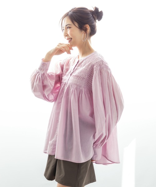 ever closet(エバークローゼット)の「インド綿 シアーブラウス(シャツ/ブラウス・レディース・ブルー/ブラウン/ピンク・F)」の16枚目の写真