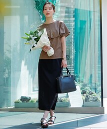 ANY SIS（エニィスィス）の「【UVケア ・ストレッチ・洗える】2WAYジョーゼットジャージーナロー スカート（スカート）」