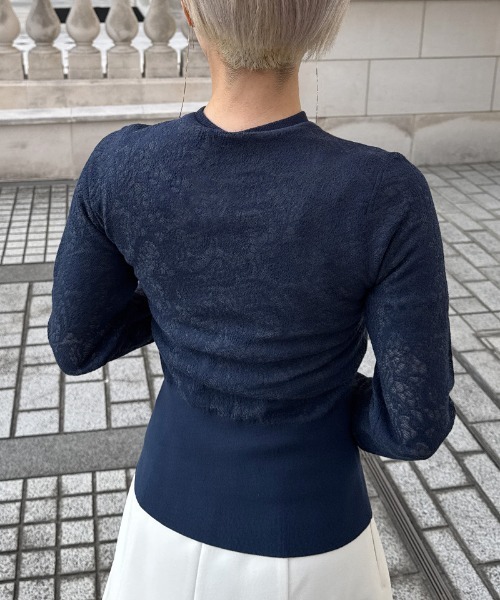 JENNE（ジェンヌ）の「ステンドグラス編みカーディガン（カーディガン/ボレロ・レディース・ブラック/ネイビー/ホワイト・SMALL/MEDIUM/LARGE）」の17枚目の写真
