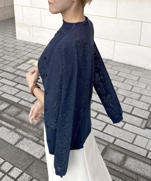 JENNE（ジェンヌ）の「ステンドグラス編みカーディガン（カーディガン/ボレロ・レディース・ブラック/ネイビー/ホワイト・SMALL/MEDIUM/LARGE）」の19枚目の写真