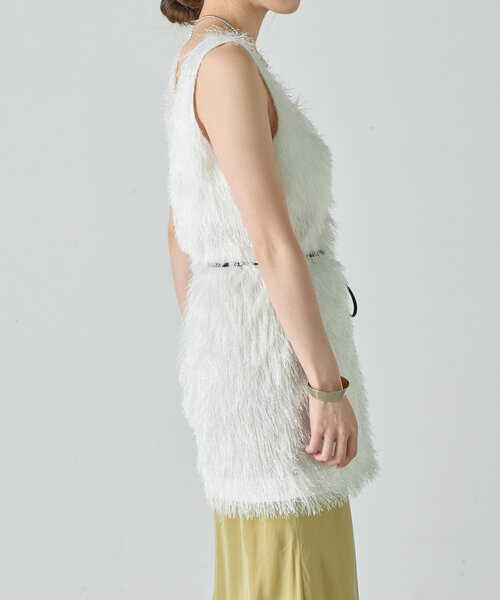 SHENERY（シーナリー）の「《１枚でもレイヤードも◎》ベルテッドファジートップス（シャツ/ブラウス・レディース・オフホワイト/チャコールグレー/グレイッシュベージュ・FREE）」の17枚目の写真