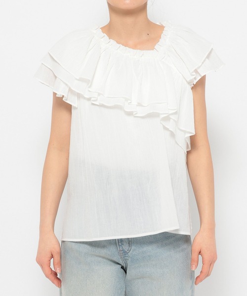 LOWRYS FARM(ローリーズファーム)の「アシメフリルギャザーSS 322948(シャツ/ブラウス・レディース・ホワイト/ブラウン/ブラック/その他・FREE)」の12枚目の写真