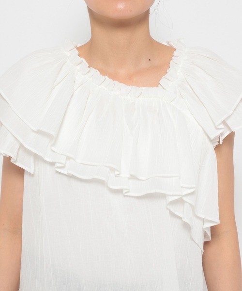 LOWRYS FARM(ローリーズファーム)の「アシメフリルギャザーSS 322948(シャツ/ブラウス・レディース・ホワイト/ブラウン/ブラック/その他・FREE)」の15枚目の写真