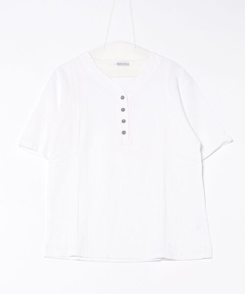 BLANC FICELLE(ブランフィセル)の「キーネック ヘンリープルオーバーシャツ(シャツ/ブラウス・レディース・ホワイト/グレー/ネイビー・M/L/XL/XXL/2XL)」の11枚目の写真