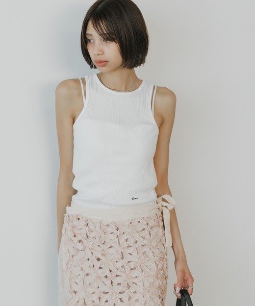 KUME(クメ)の「KUME/クメ Basic Tank Top タンクトップ 秋物 秋服 2026年秋冬(タンクトップ・レディース・ブラック/ライトイエロー/ホワイト・M)」の12枚目の写真