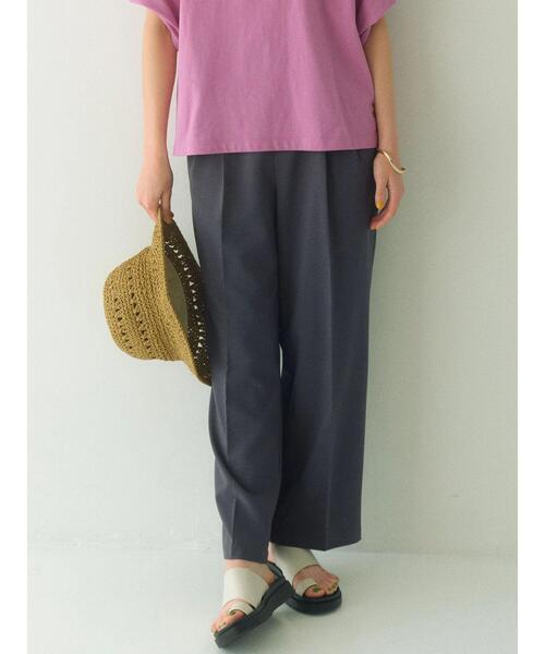 Samansa Mos2 blue(サマンサモスモスブルー)の「【接触冷感】タックパンツ(その他パンツ・レディース・チャコールグレー/ライトベージュ/ブラック/ブルー・F)」の5枚目の写真