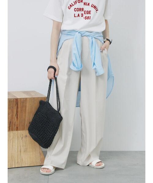 Samansa Mos2 blue(サマンサモスモスブルー)の「【接触冷感】タックパンツ(その他パンツ・レディース・チャコールグレー/ライトベージュ/ブラック/ブルー・F)」の18枚目の写真