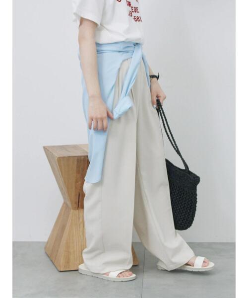 Samansa Mos2 blue(サマンサモスモスブルー)の「【接触冷感】タックパンツ(その他パンツ・レディース・チャコールグレー/ライトベージュ/ブラック/ブルー・F)」の19枚目の写真