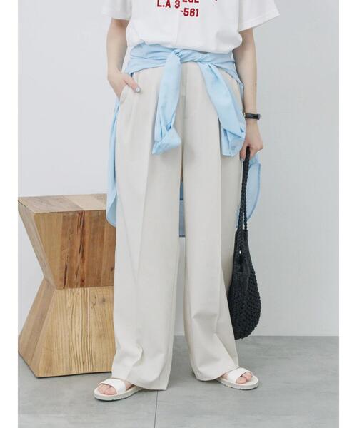 Samansa Mos2 blue(サマンサモスモスブルー)の「【接触冷感】タックパンツ(その他パンツ・レディース・チャコールグレー/ライトベージュ/ブラック/ブルー・F)」の20枚目の写真