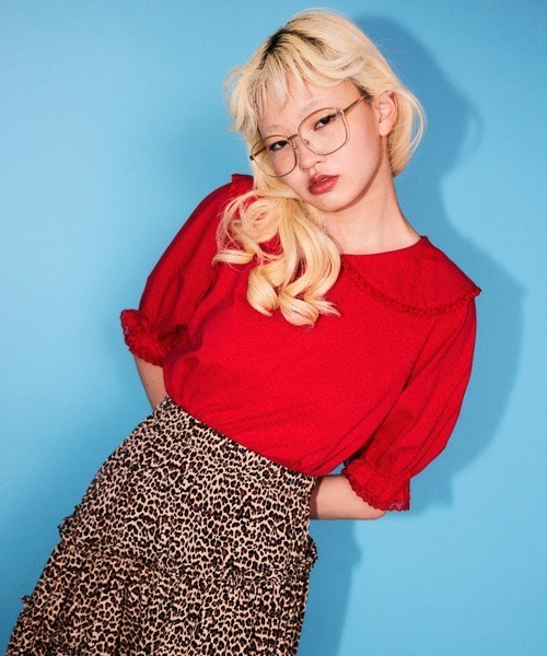 Candy Stripper(キャンディストリッパー)の「SAILOR COLLAR トップス(Tシャツ/カットソー・レディース・オフホワイト/レッド/ブラック・FREE)」の14枚目の写真