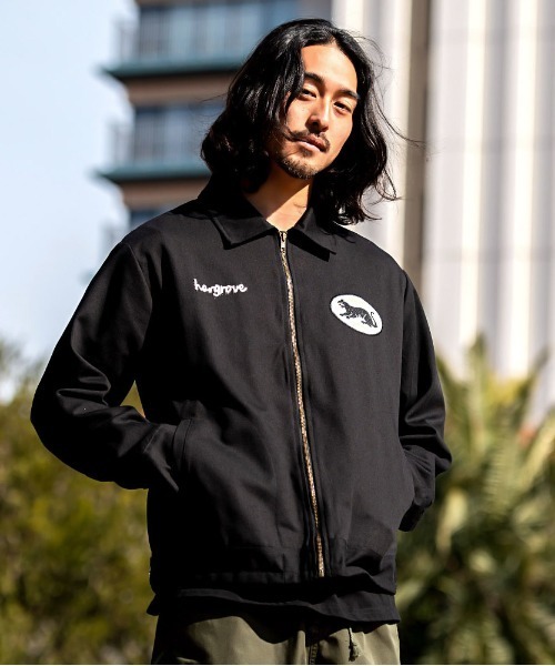 ALCARZA/アルカーザ』ワッペンジップアップジャケット(黒豹