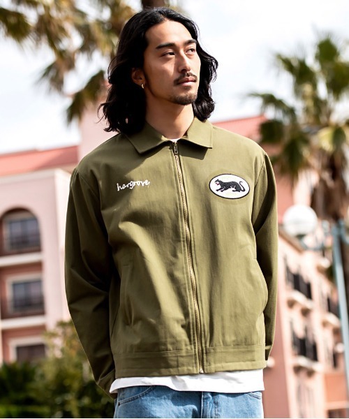 セール】『ALCARZA/アルカーザ』ワッペンジップアップジャケット(黒豹