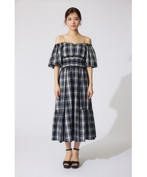 rienda(リエンダ)の「バルーンスリーブフレアワンピース 夏服 半袖(ワンピース・レディース・ブルー系その他3/ブラック系その他/ピンク・SMALL/MEDIUM)」の6枚目の写真
