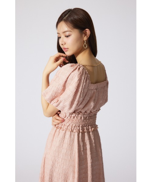 新品未使用タグ付き☆rienda　バルーンスリーブフレアワンピース セール】バルーンスリーブフレアワンピース 夏服 半袖