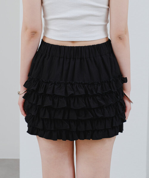 mystic（ミスティック）の「フリルティアードミニスカート（スカート・レディース・オフホワイト/ブラック・FREE）」の14枚目の写真