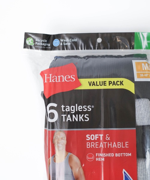 HANES（ヘインズ）の「【Hanes/ヘインズ】6P BLACK＆GRAY TAGLESS COMFORTSOFT TANKS 6枚組 ブラック＆グレー タグレス タンクトップ（タンクトップ・メンズ・その他・SMALL/XX-LARGE/X-LARGE/LARGE/MEDIUM）」の4枚目の写真