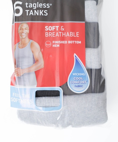 HANES（ヘインズ）の「【Hanes/ヘインズ】6P BLACK＆GRAY TAGLESS COMFORTSOFT TANKS 6枚組 ブラック＆グレー タグレス タンクトップ（タンクトップ・メンズ・その他・SMALL/XX-LARGE/X-LARGE/LARGE/MEDIUM）」の5枚目の写真