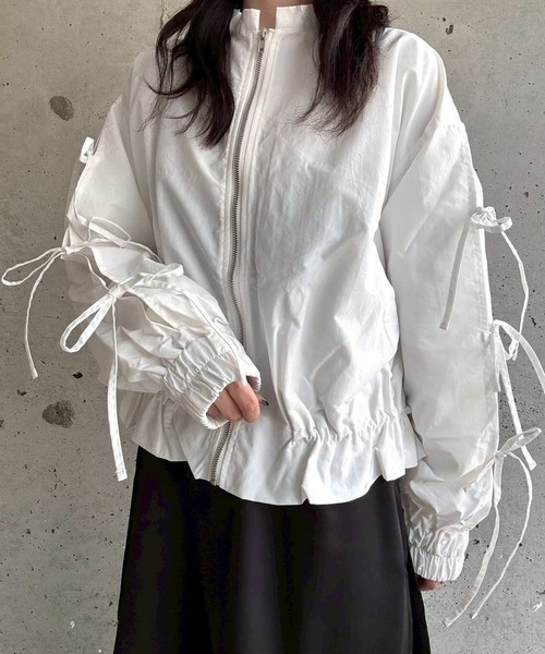 セール】ギャザーリボンブルゾン（ブルゾン）｜cuorequal（クオレ